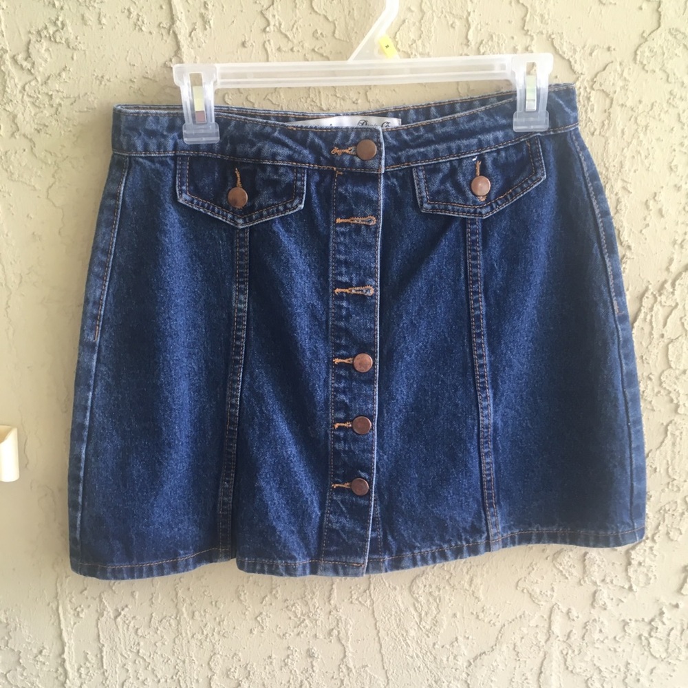 Mini blue jean skirt